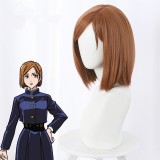 40cm Short Brown Jujutsu Kaisen Anime Wig Kugisaki Nobara Hair Synthetic Anime Cosplay Wigs CS-458B