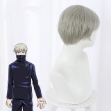 30cm Short Grey Tea Color Jujutsu Kaisen Toge Inumaki Wig Synthetic Anime Cosplay Wigs CS-458H