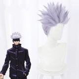 30cm Short Light Purple Hair Wig Jujutsu Kaisen Anime Gojo Satoru Synthetic Cosplay Wigs CS-458G