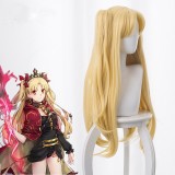 60cm Long Straight Blonde Fate/Grand Order Ereshkigal Wig Synthetic Anime Cosplay Wigs With 2Ponytails CS-216E