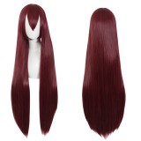 100cm Long Straight Dark Wine Red Fate/Grand Order Scathach Wig Synthetic Anime Cosplay Wigs CS-462A