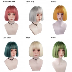 Wholesale 35cm Short Straight Multi Colors Peluca European Fashion Bobo Anime Wig Cosplay Lolita Wig For Party CS-350