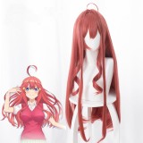 80cm Long Dark Watermelon Red The Quintessential Quintuplets Nakano Itsuki Wig Synthetic Anime Cosplay Wigs CS-404B