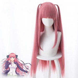 80cm Long Straight Pink The Quintessential Quintuplets Nakano Nino Wig Synthetic Anime Cosplay Wigs CS-404C