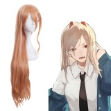 90cm Long Curly Dark Orange Chainsaw Man Anime Power Wig Synthetic Cosplay Hair Wigs CS-465B