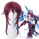 40cm Medium Long Dark Rose&Red Genshin Impact Rosaria Wig Synthetic Anime Cosplay Wigs CS-455N