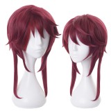 40cm Medium Long Dark Rose&Red Genshin Impact Rosaria Wig Synthetic Anime Cosplay Wigs CS-455N