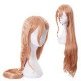 90cm Long Curly Dark Orange Chainsaw Man Anime Power Wig Synthetic Cosplay Hair Wigs CS-465B