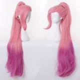 100cm Long Pink&Purple Mixed League of Legends LOL Seraphine Wig Synthetic Anime Cosplay Wigs With One Ponytail CS-119U