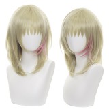35cm Short Blonde&Pink Mixed Wonder Egg Priority Kawai Rika Wig Synthetic Anime Cosplay Wigs CS-467B