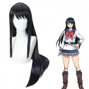 100cm Long Straight Blue&Black Mixed High Rise Invasion Yuri Honjo Wig Synthetic Anime Cosplay Wigs CS-468B