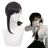 45cm Medium Long Black Chainsaw Man Anime Higashiyama Kobeni Wig Synthetic Cosplay Wigs CS-465D