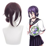 35cm Short Dark Purple Chainsaw Man Anime Reze Wig Synthetic Cosplay Hair Wigs CS-465E