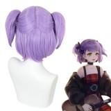 35cm Short Purple&Pink Honor of Kings Game Xiao Qiao Wig Cosplay Synthetic Wigs With 2Ponytails CS-487A