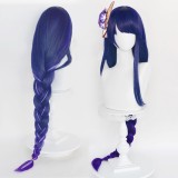 100cm Long Blue&Purple Mixed Genshin Impact Anime Raiden Shogun Baal Wig Cosplay Hair Wigs CS-466F