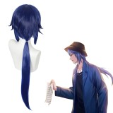 85cm Long Dark Blue Mixed Honor of Kings Game Zhou Yu Wig Cosplay Synthetic Hair Wigs CS-487B