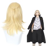 35cm Short Curly Blonde Tokyo Revengers Anime Manjiro Sano Wig Cosplay Synthetic Hair Wigs CS-485A