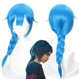 50cm Long Blue League of Legends Arcane LOL Young Jinx Wig Synthetic Anime Cosplay Hair Wigs CS-493A