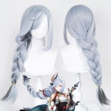 85cm Long Light Blue Mixed Genshin Impact Anime Shenhe Wig Cosplay Synthetic Hair Wigs With Braid CS-466L
