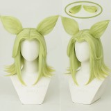 35cm Short Light Green League of Legends LOL Game The Spark of Zaun Zeri Wig Synthetic Anime Cosplay Wigs With Two Ears CS-119Z