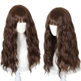 60cm Long Body Wave Brown Harry Potter Game Hermione Granger Wig Cosplay Synthetic Anime Party Hair Wigs CS-491F
