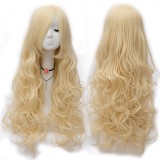 80cm Long Curly Beige Heat Resistant Hair Wig Synthetic Anime Lolita Cosplay Wigs CS-034G