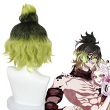 35cm Short Curly Black Green Mixed Demon Slayer Giyuutarou Wig Cosplay Synthetic Anime Hair Wigs CS-471U