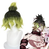 35cm Short Curly Black Green Mixed Demon Slayer Giyuutarou Wig Cosplay Synthetic Anime Hair Wigs CS-471U