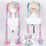 120cm Long Curly Multi Colors Needy Girl Overdose KAngel Wig Cosplay Synthetic Anime Lolita Kawaii Hair Wig CS-497B