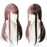 55cm Long Straight Fashion Taro&Dark Brown Hair Wig Synthetic Anime Cosplay Lolita Wigs For Girls CS-503A