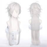 80cm Long Straight Silver Virtual YouTuber Anime Kuzuha Wig Synthetic Cosplay Heat Resistant Hair Wigs CS-498I