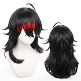 50cm Long Curly Black&Red Virtual YouTuber Anime Vox Wig Cosplay Synthetic Heat Resustant Hair Wigs CS-498F