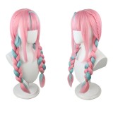 70cm Long Pink&Blue Mixed Virtual YouTuber Anime Minato Aqua Wig Synthetic Cosplay Hair Wigs With Two Braids CS-498M