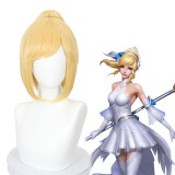 45cm Medium Long Curly LOL League of Legends Game Lux Wig Cosplay Synthetic Anime Hair Wig With One Ponytail CS-500A