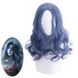 40cm Medium Long Curly Blue Mixed Elden Ring Ranni Wig Cosplay Synthetic Anime Heat Resistant Hair Wigs CS-501A