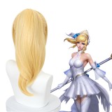 45cm Medium Long Curly LOL League of Legends Game Lux Wig Cosplay Synthetic Anime Hair Wig With One Ponytail CS-500A