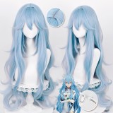 100cm Long Curly Light Blue Rebuild of Evangelion EVA Ayanami Rei Wig Cosplay Synthetic Anime Hair Wig CS-508A