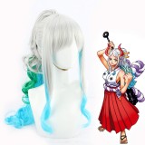 70cm Long Curly Three Colors Mixed One Piece Anime Yamato Wig Cosplay Synthetic Halloween Party Hair Wig With One Ponytail CS-511A
