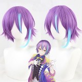 35cm Short Straight Violet&Blue Mixed Project Sekai Colorful Stage! feat. Hatsune Miku Kamishiro Rui Wig Cosplay Synthetic Anime Hair Wig CS-512A