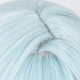 50cm Long Straight Blue Mixed Genshin Impact Faruzan Wig Synthetic Anime Cosplay Hair Wigs With Two Ponytails CS-555I