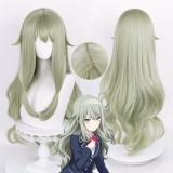 80cm Long Curly Light Green Mixed Project Sekai Game Kusanagi Nene Wig Cosplay Synthetic Anime Heat Resistant Hair Wig CS-512D