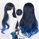 70cm Long Curly Blue Mixed Project Sekai Game Shiraishi An Wig Cosplay Synthetic Anime Heat Resistant Hair Wig CS-512C