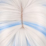 80cm Long Curly White&Blue Mixed Genshin Impact Focalors Wig Synthetic Anime Cosplay Costume Wigs CS-555O