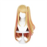 75cm Long Blonde&Pink Mixed Oshi no Ko Hoshino Rubii Wig Synthetic Anime Cosplay Costume Wig With One Ponytail CS-525C