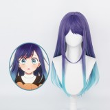 70cm Long Straight Blue Mixed Oshi no Ko Kurokawa Akane Wig Cosplay Synthetic Anime Hair Wigs CS-525G