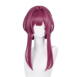 45cm Long Straight Dark Rose Honkai Star Rail Game Kafka Cosplay Wig Synthetic Anime Halloween Party Wig CS-526F