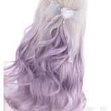 60cm Long Curly Purple Dyed Cosplay Wig Synthetic Anime Halloween Party Heat Resistant Hair Lolita Wig For Girls CS-853A