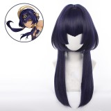 60cm Long Straight Black&Purple Mixed Genshin Impact Candace Wig Cosplay Synthetic Anime Halloween Party Wigs CS-555X