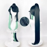 95cm Long Straight Blue&Green Mixed Genshin Impact Cosplay Xianyun Wig Synthetic Anime Ponytail Hair Wigs CS-666E