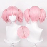 35cm Short Puella Magi Madoka Magica Kaname Madoka Wig Pink Anime Cosplay Wigs+2Ponytails CS-078A